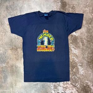 80s Im Number One Graphic T Shirt. Blue Birthday Shirt, Screen Stars Size Small